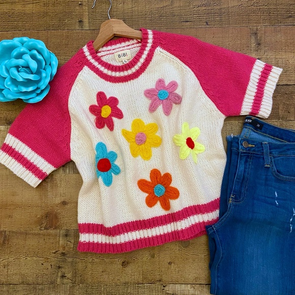 Floral Varsity Sweater🌸 BRAND NEW w/Tags - Picture 2 of 13